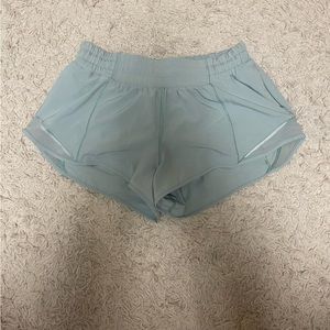 Size 6 Teal/Blue Lululemon Hotty Hot Shorts